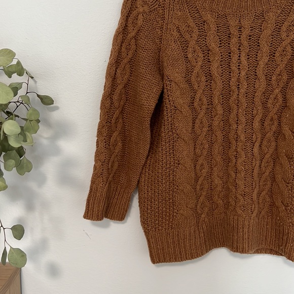 J.Crew brown cable knit alpaca & wool pullover sweater - Picture 5 of 6